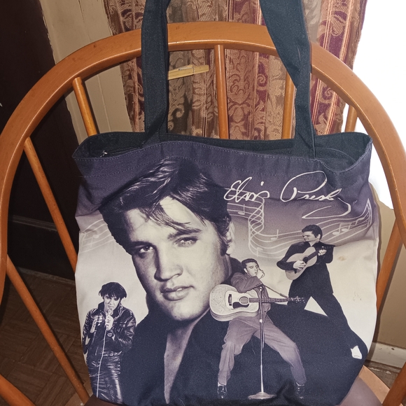 Elvis Presley Handbags - Elvis Presley Signature Black Tote Bag